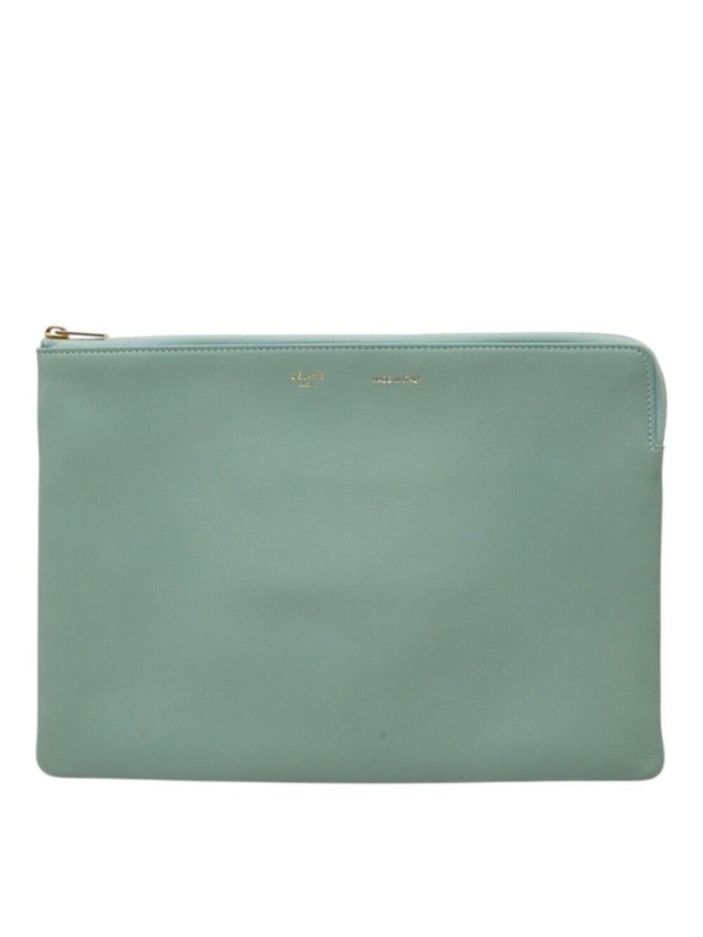 Celine Clutch Pouch Celadon Green Lambskin